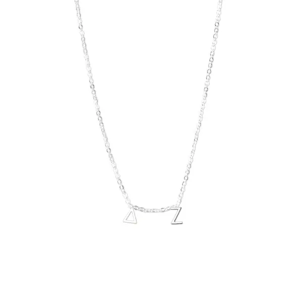 Delta Zeta Silver Greek Letters Necklace 1