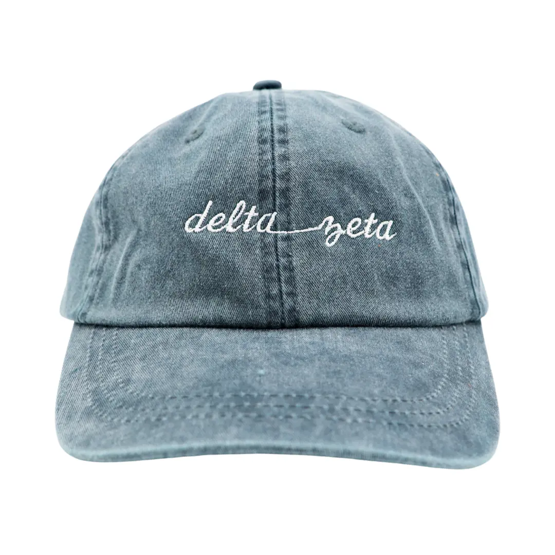 Delta Zeta Script-Style Baseball Cap