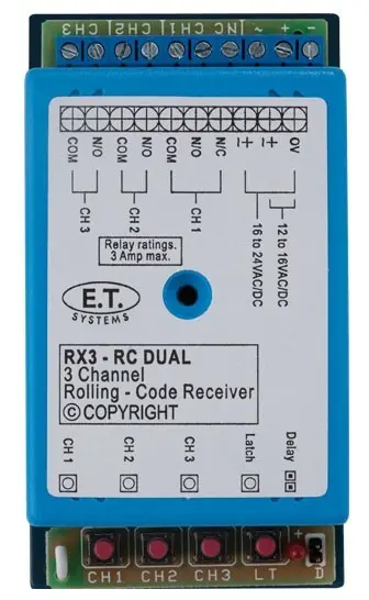 Et Rx3-Rc Dual Rolling Code Receiver 1