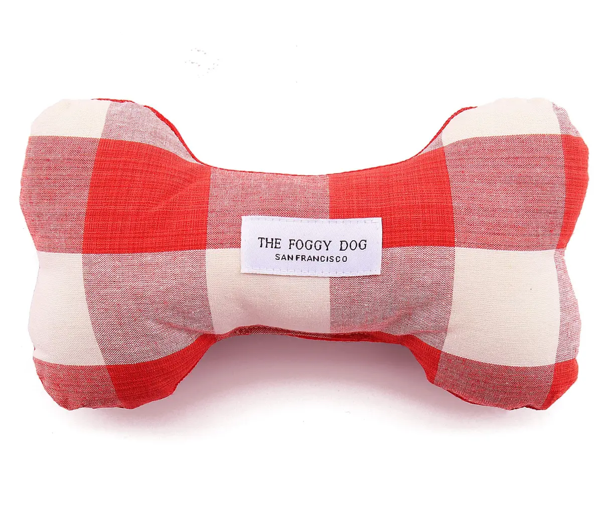 The Foggy Dog | Red Gingham Dog Bone Toy 1