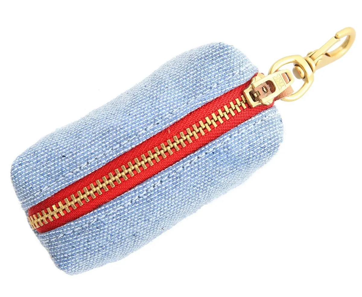 The Foggy Dog | Upcycled Light Denim Leash Bag 1