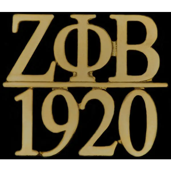Zeta Phi Beta Greek Bar Gold Lapel Pin 1