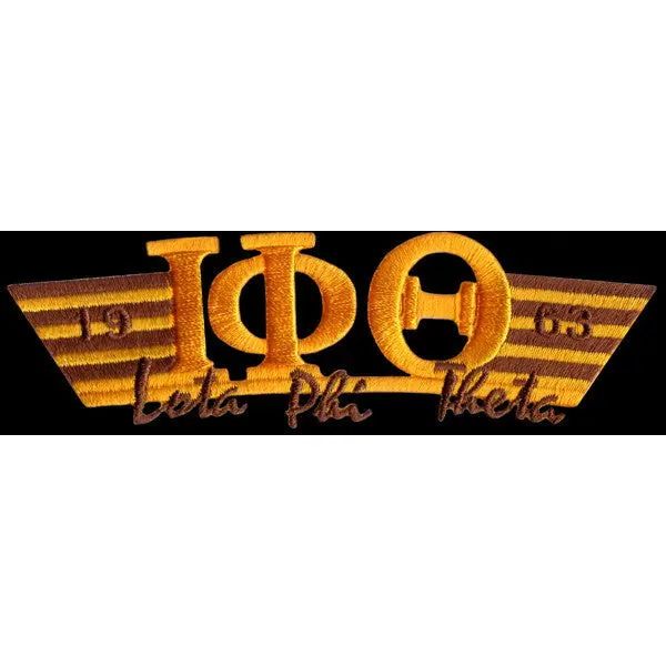 Iota Phi Theta Wing Style Embroidery Patch Gold 1