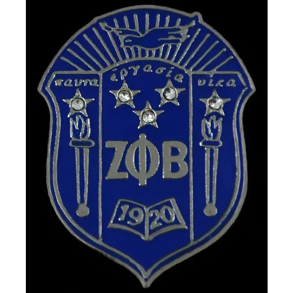 Zeta Phi Beta Crystal Shield Pin 1