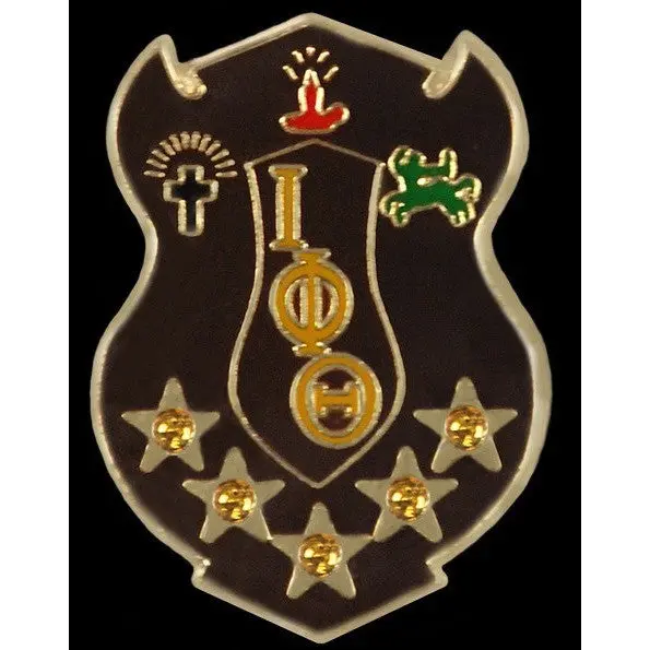 Iota Phi Theta Crystal Shield Pin With Stones 1