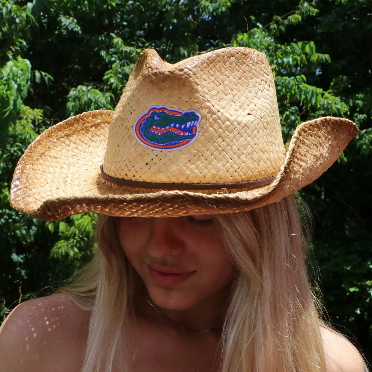 University Of Florida Wrangler Distressed Raffia Cowboy Hat 2