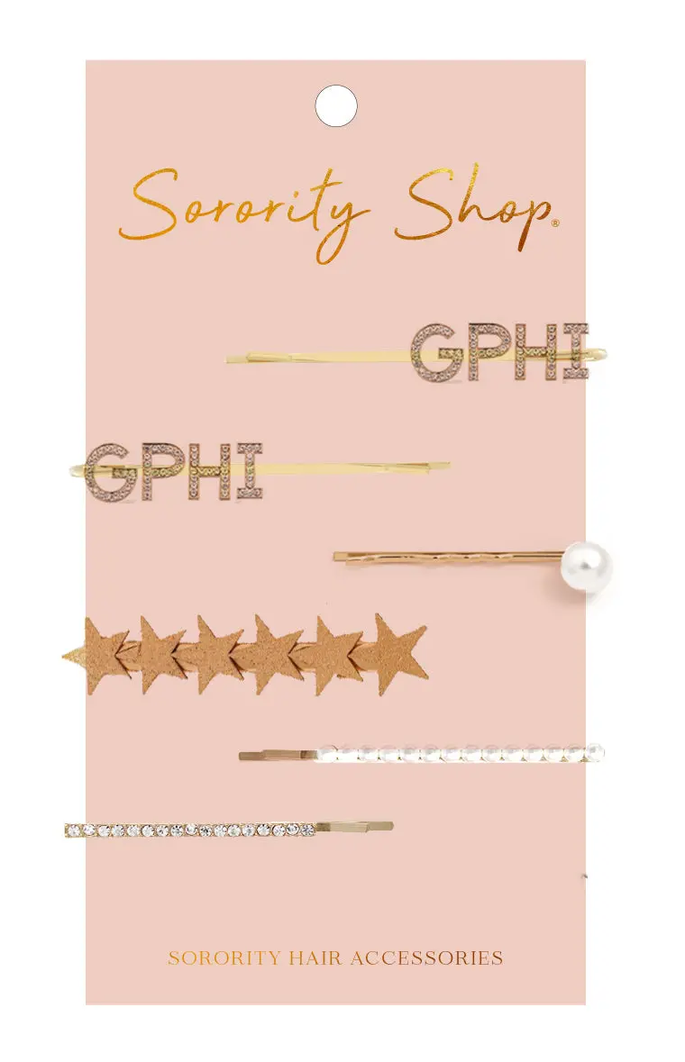 Gamma Phi Beta Rhinestone Hair Clips 1