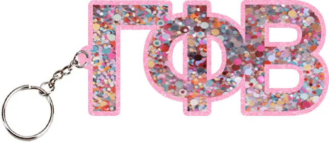 Gamma Phi Beta Confetti Keychain 1