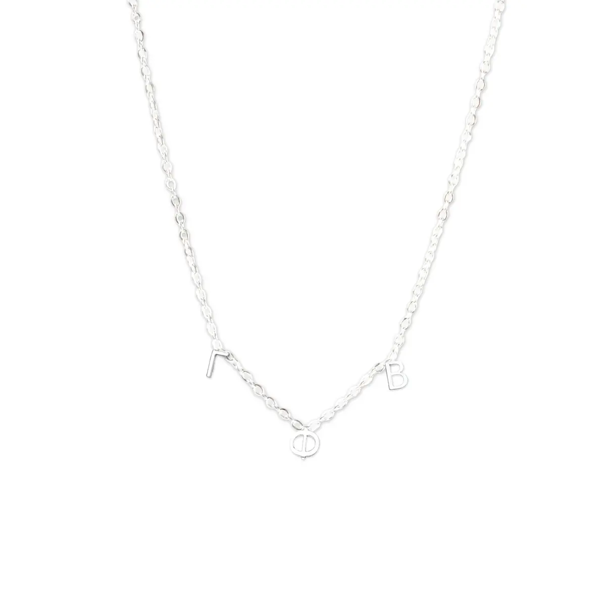 Gamma Phi Beta Silver Greek Letters Necklace 1