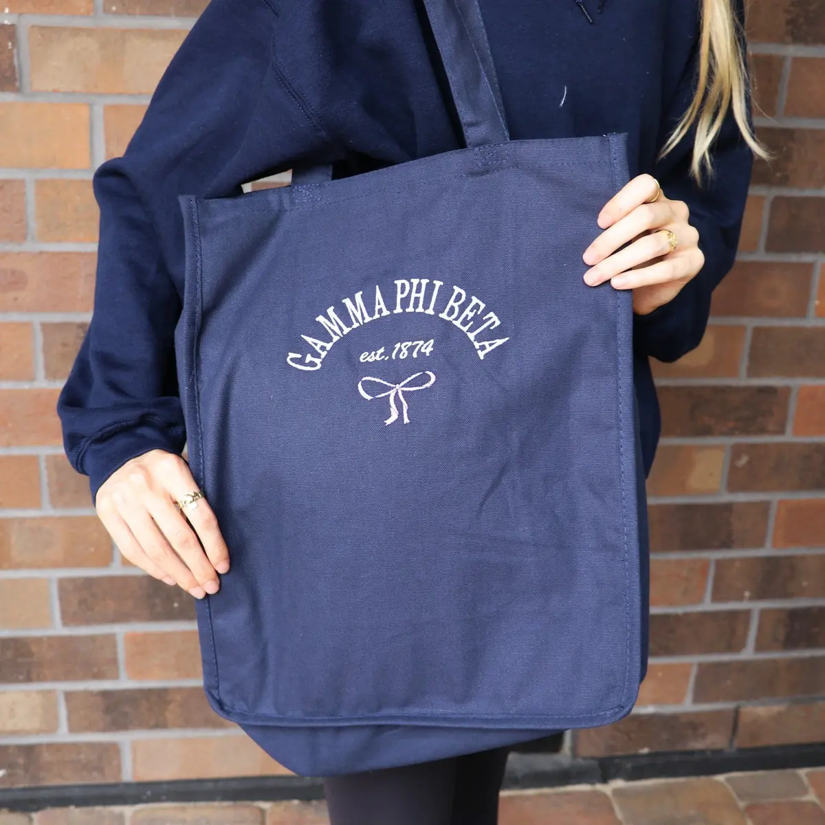 Gamma Phi Beta Classic Tote With Bow 1