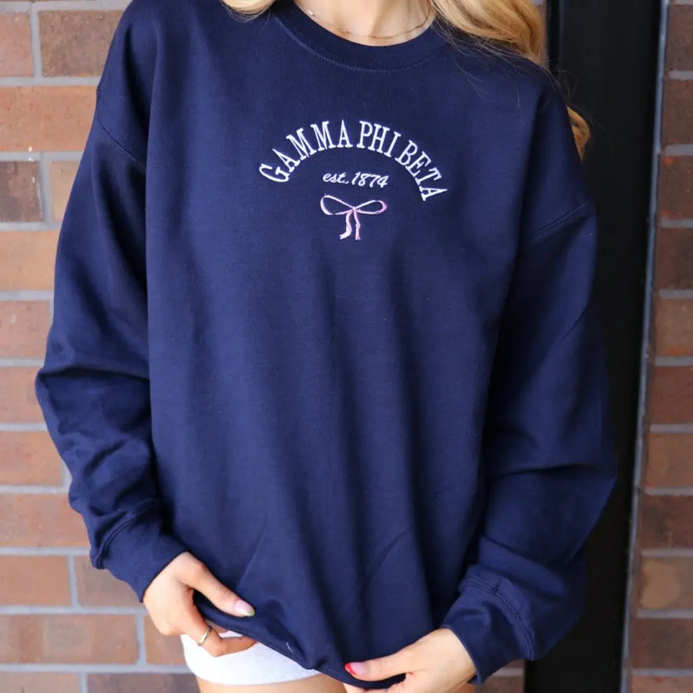 Gamma Phi Beta Classic Crew With Bow 1