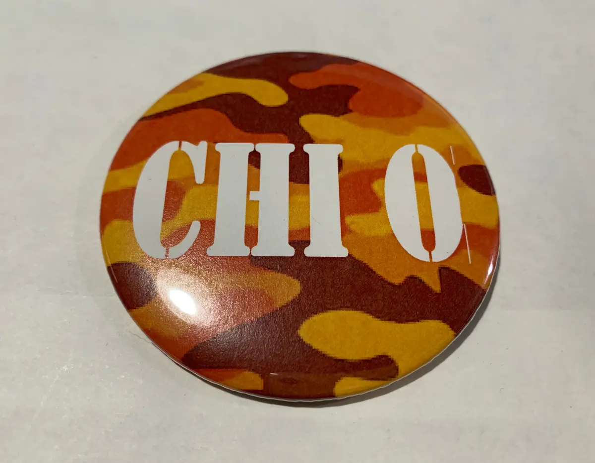 Chi Omega Orange Camo Printed Button 1