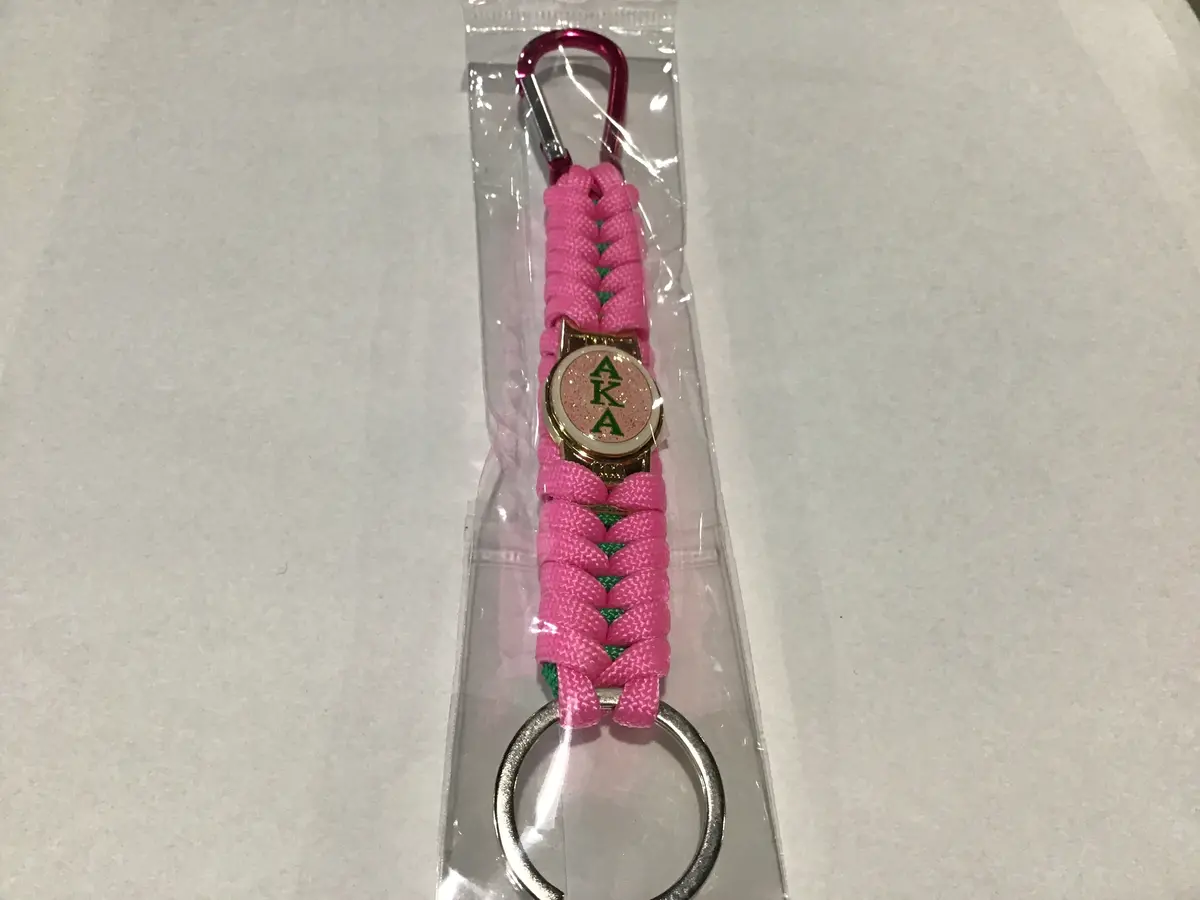 Alpha Kappa Alpha Woven Paracord Keychain 1