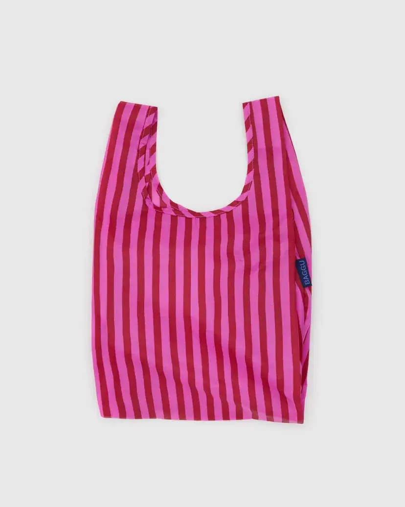 Pink & Red Painted Stripe Baby Baggu Reusable Bag 2