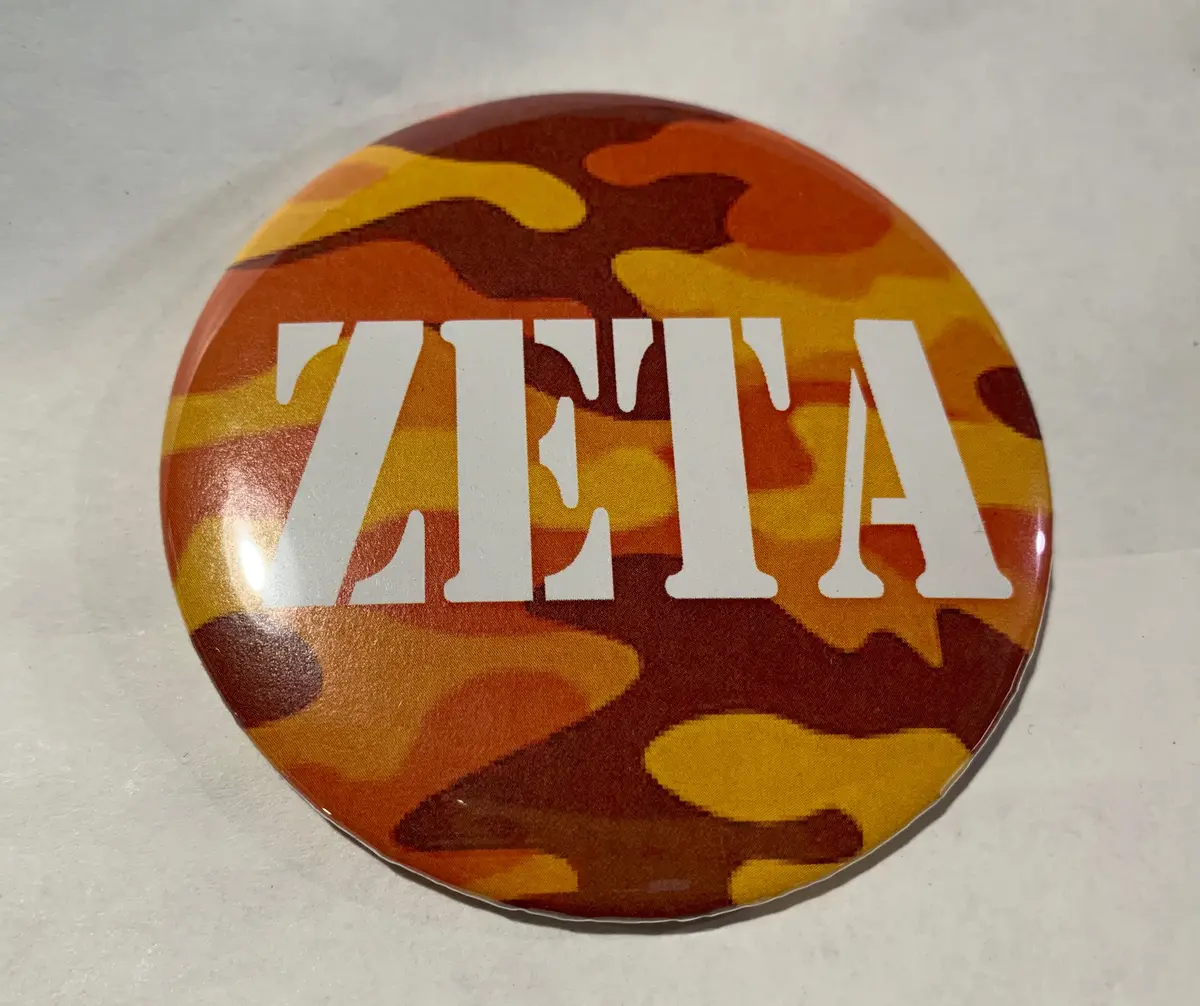 Zeta Tau Alpha Orange Camo Printed Button 1