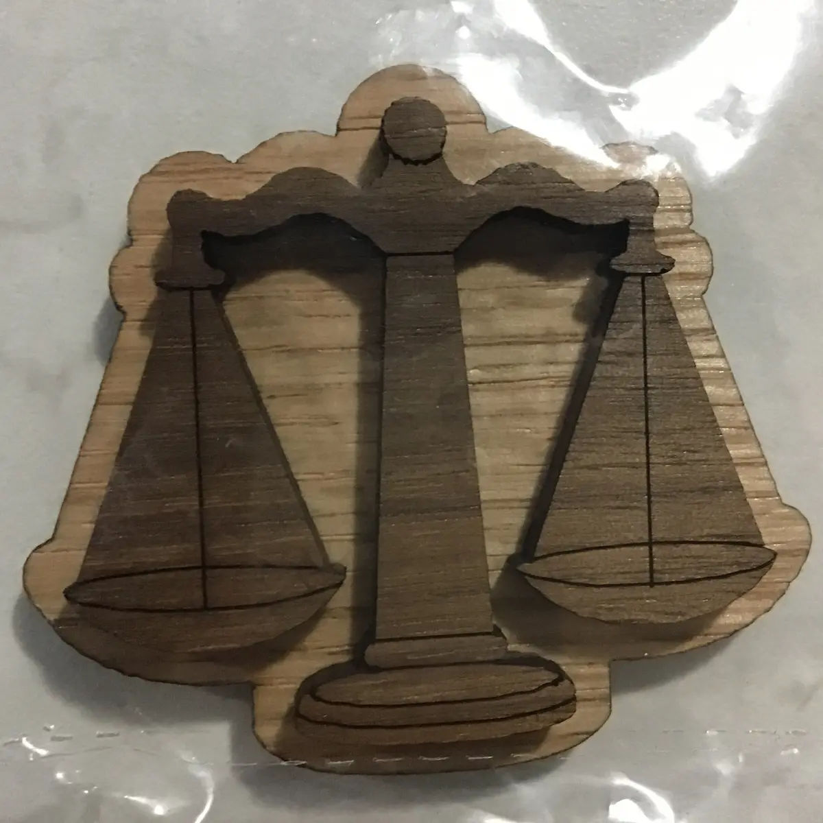 Scales Of Justice Oak-Backed Symbol 1
