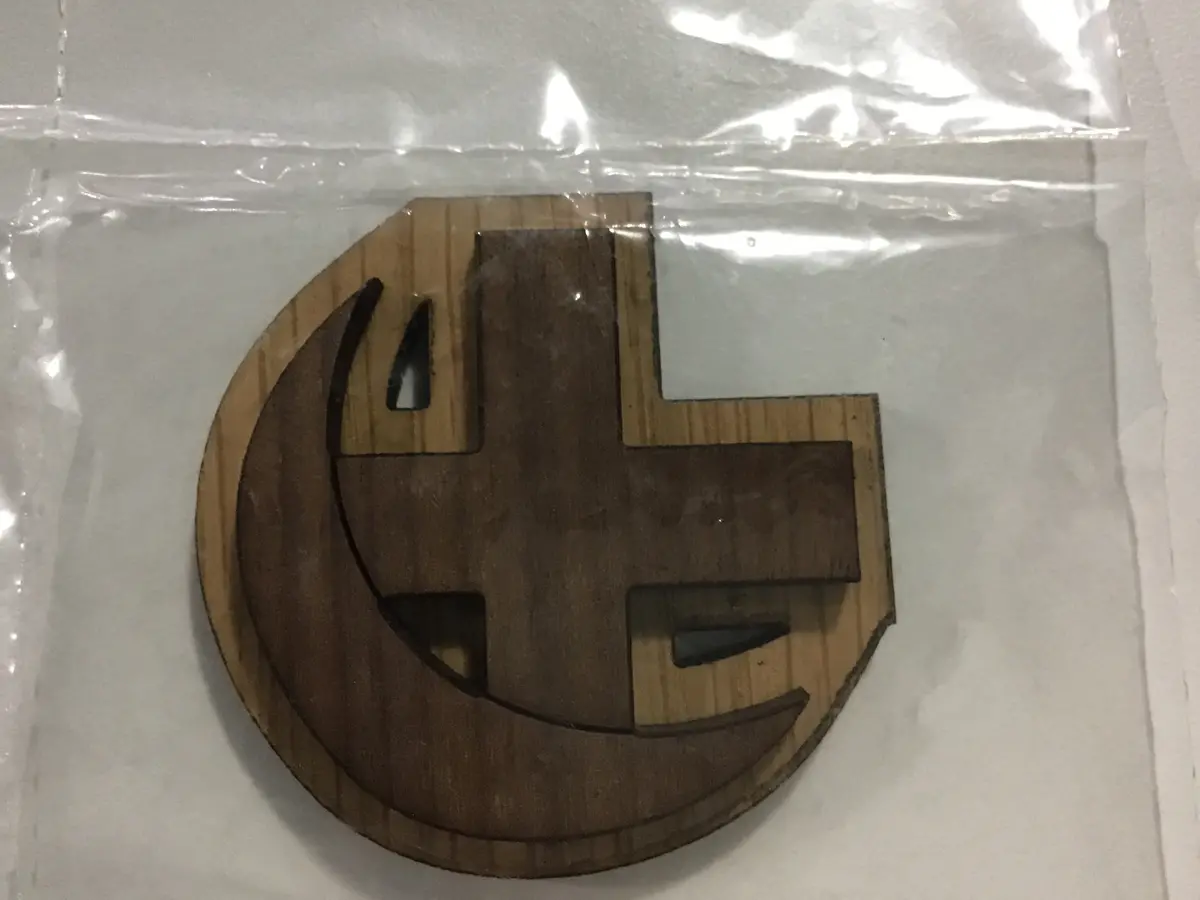 Cross & Crescent Oak-Backed Symbol 1
