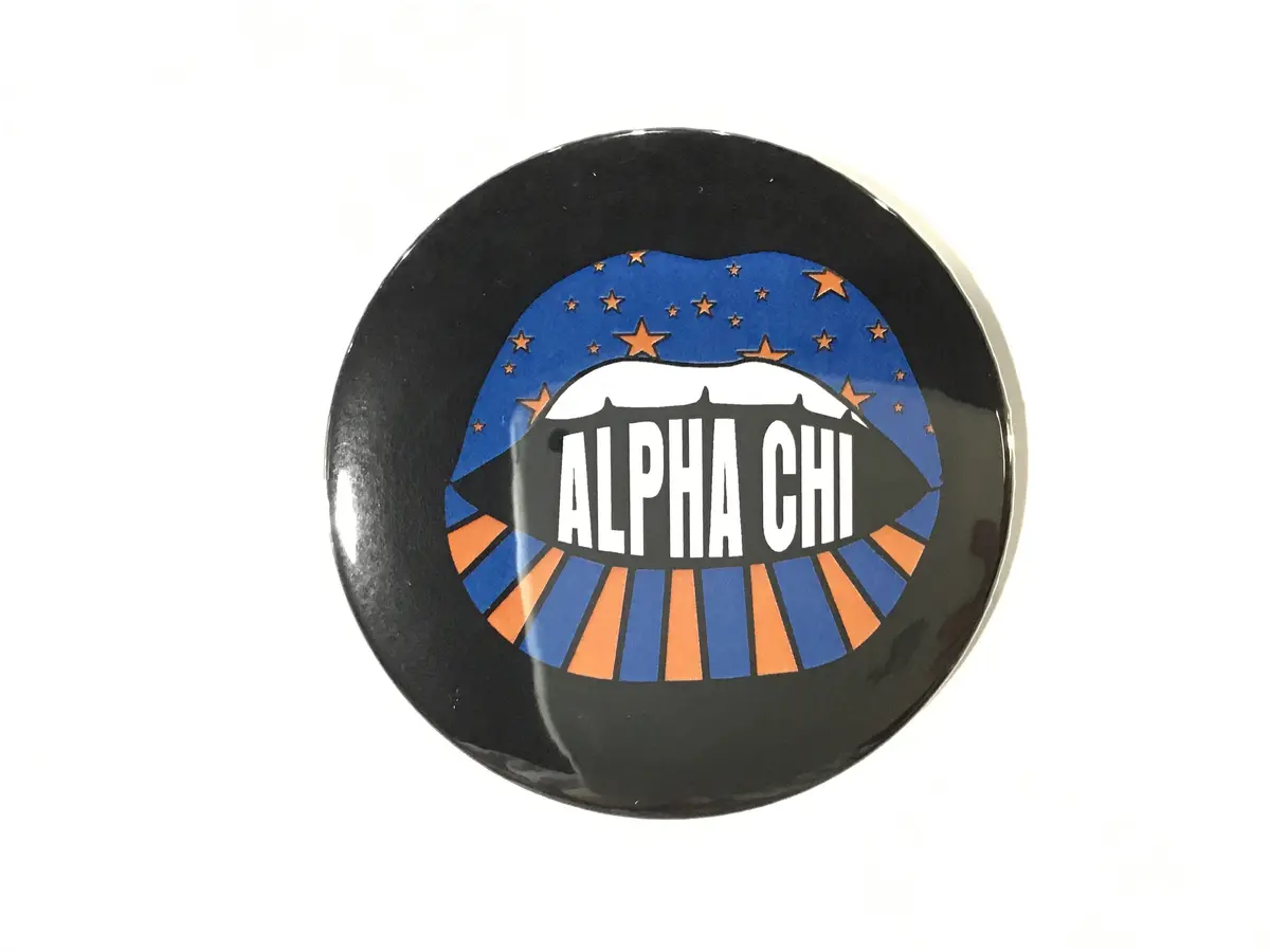 Alpha Chi Omega Lip Printed Button 1