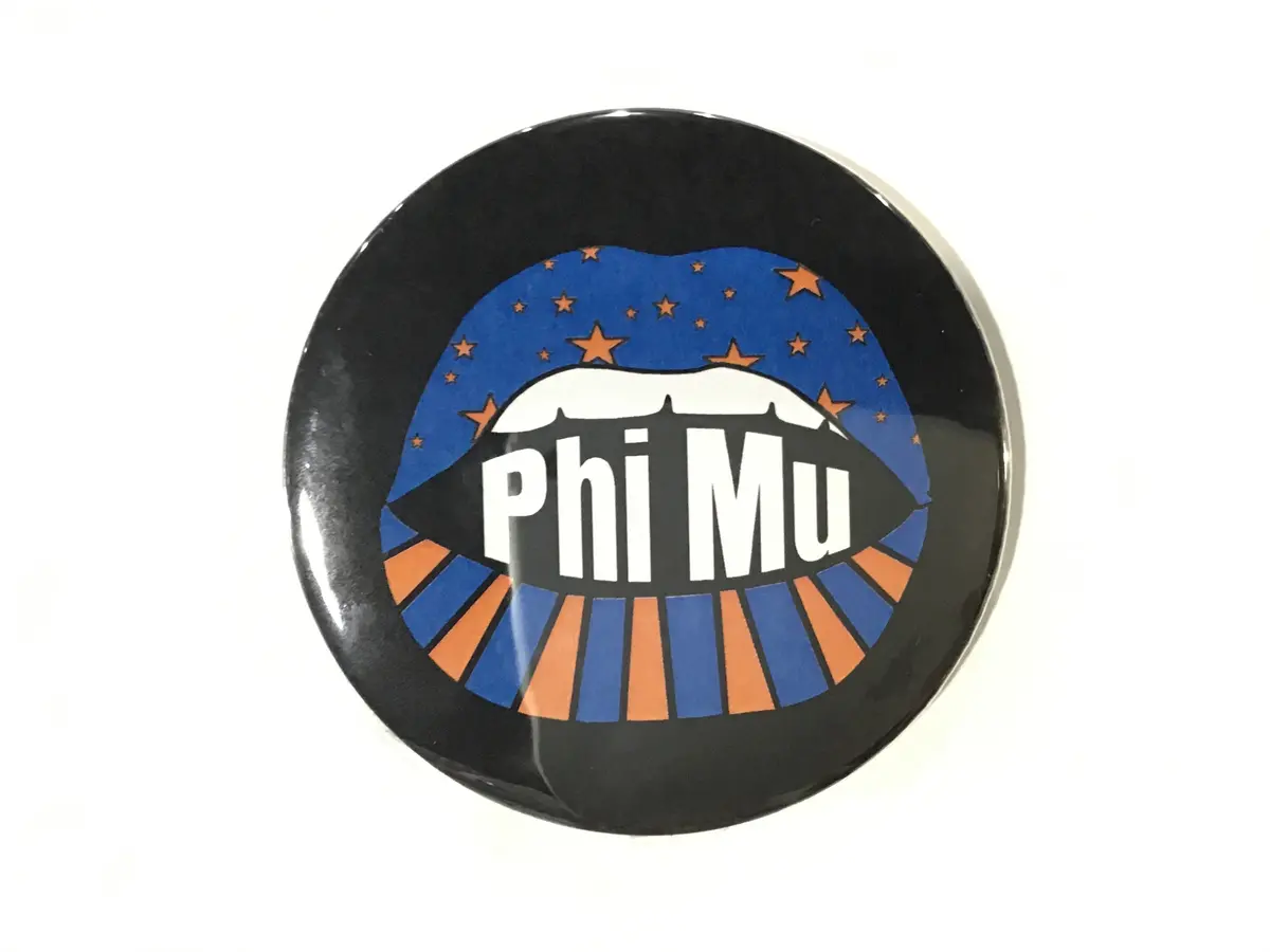 Phi Mu Lip Printed Button 1