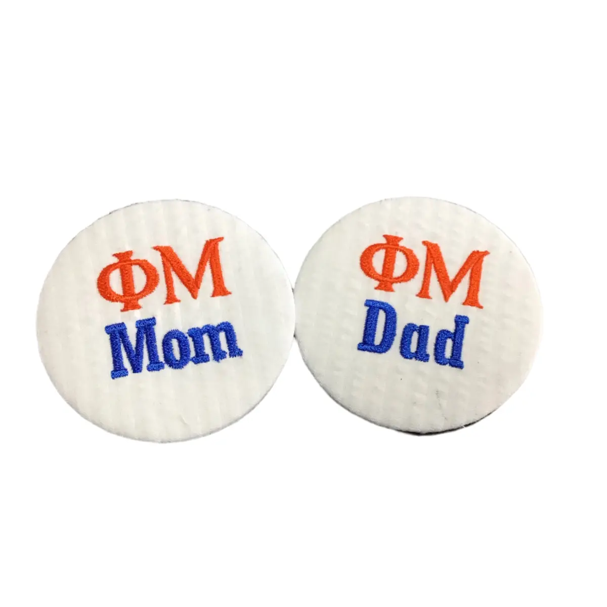 Phi Mu Mom/Dad Embroidered Button 1