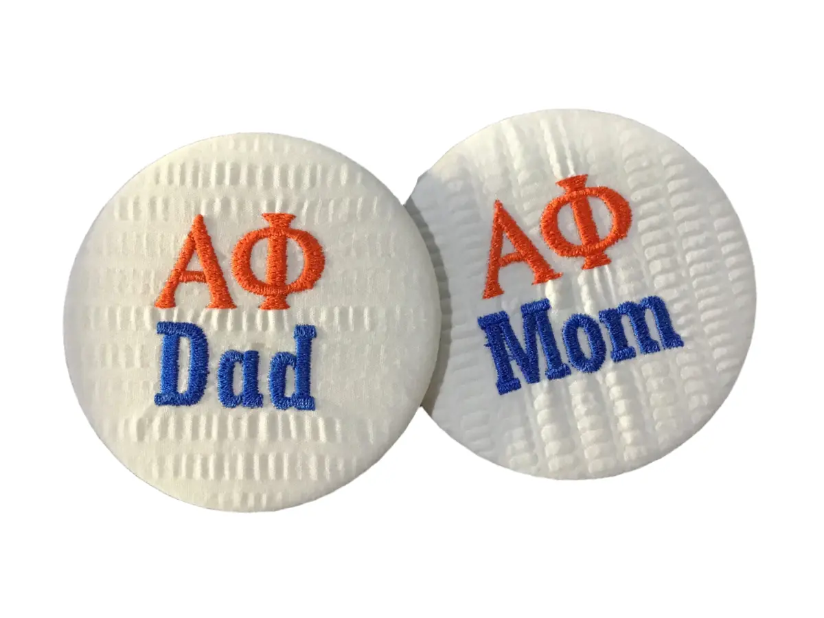 Alpha Phi Mom/Dad Embroidered Button 1