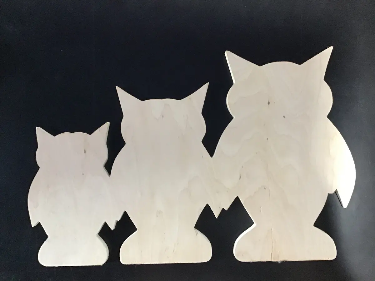 Owl Family Wood Board 1