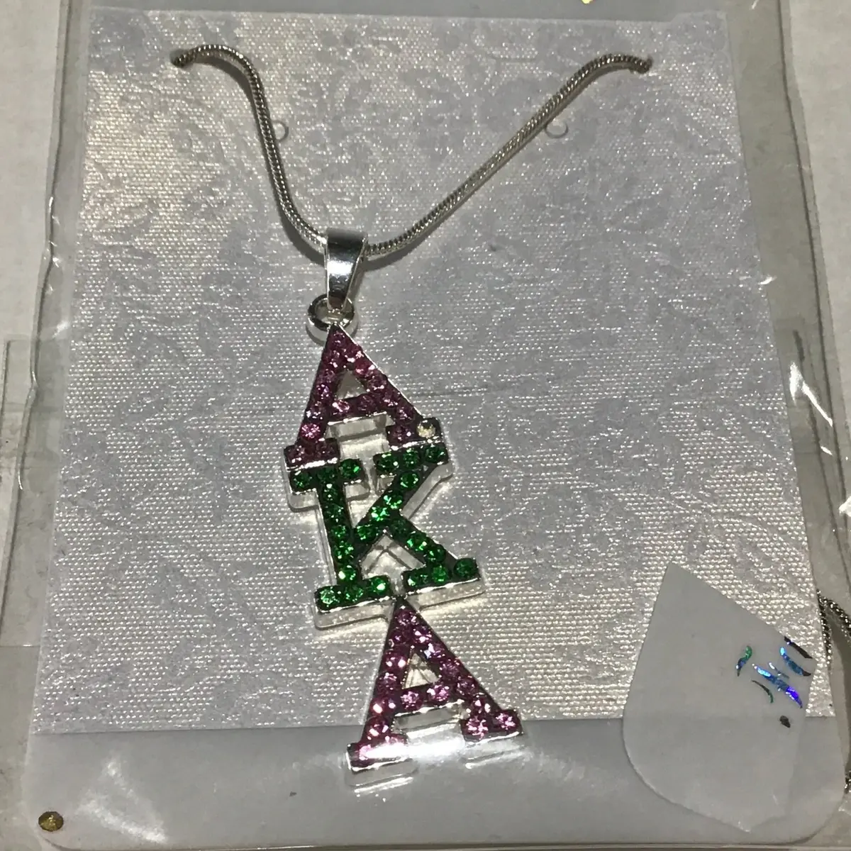 Alpha Kappa Alpha Color Crystal Filigree Necklace 1