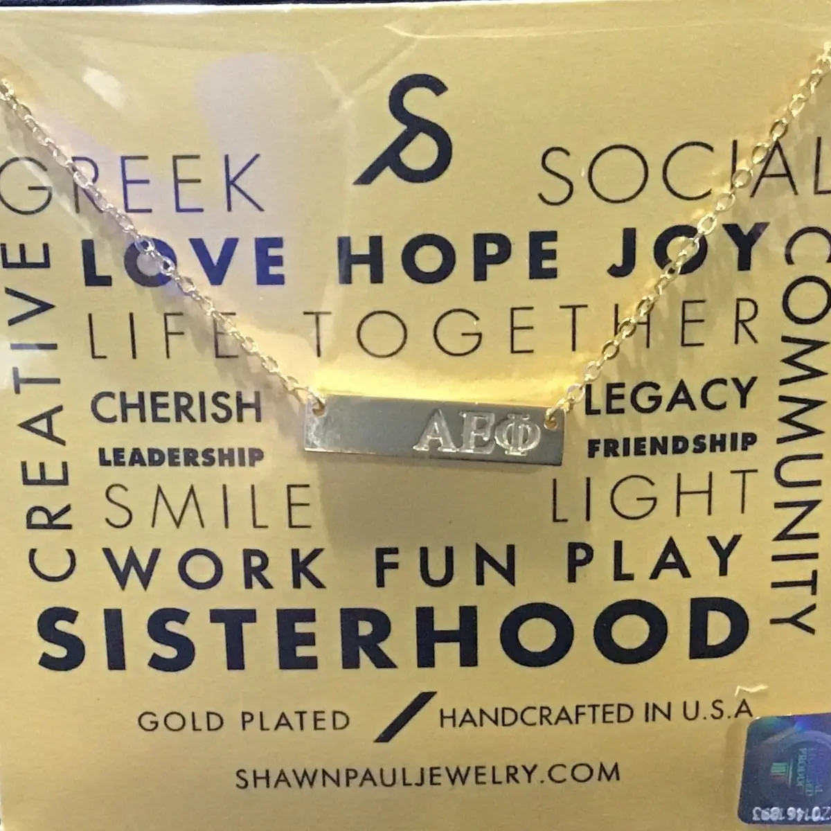 Alpha Epsilon Phi Bar Necklace 1