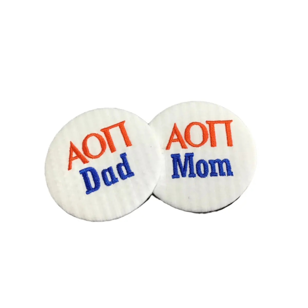 Alpha Omicron Pi Mom/Dad Embroidered Button 1