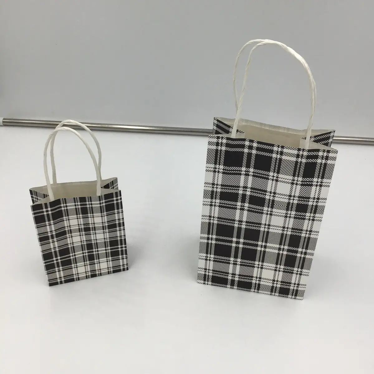 Black And White Plaid Gift Bag 1