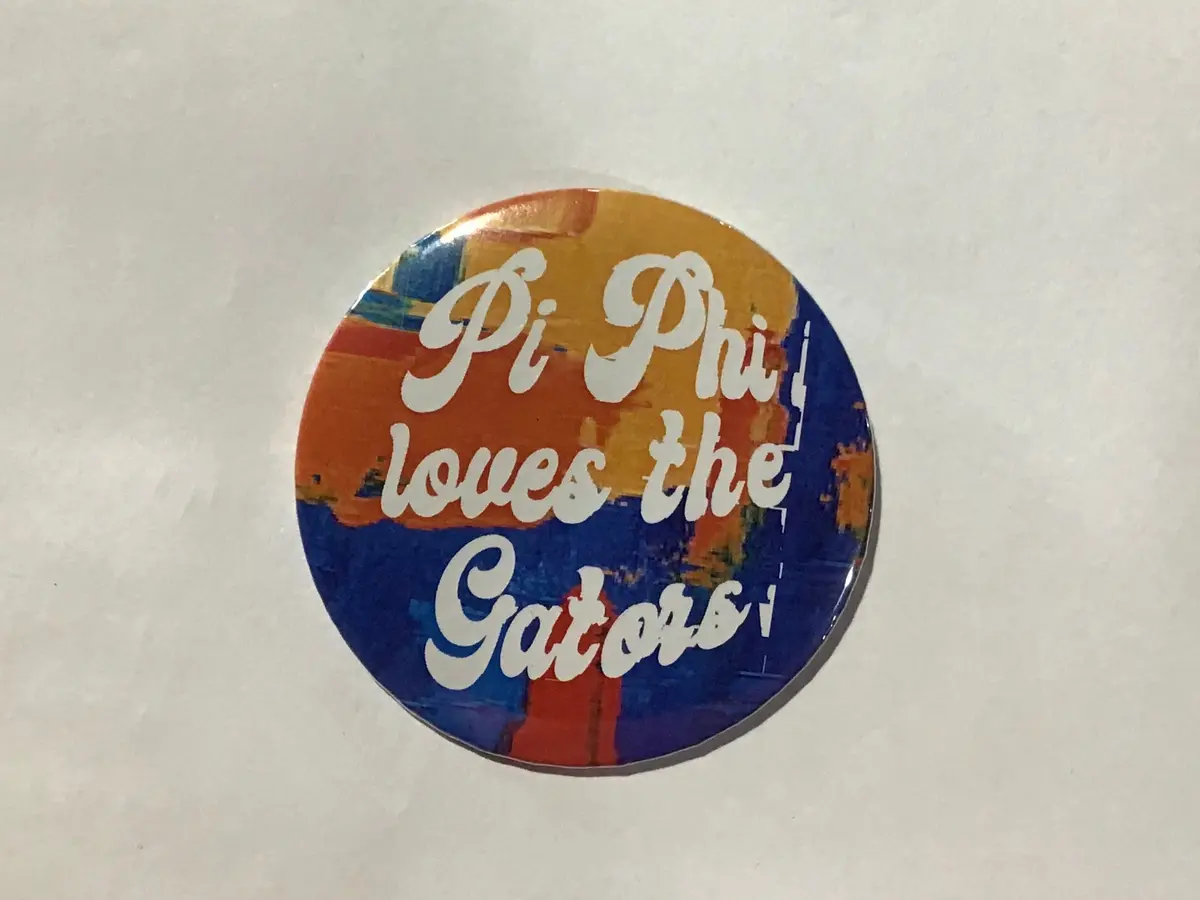 Pi Beta Phi Gator Colors 3" Printed Button 1