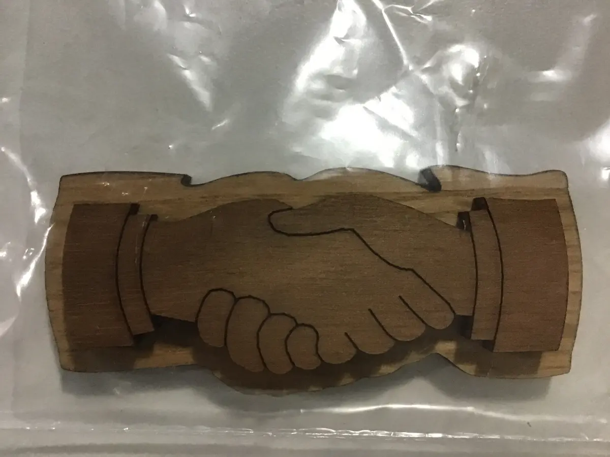 Hand Shake Oak-Backed Symbol 1