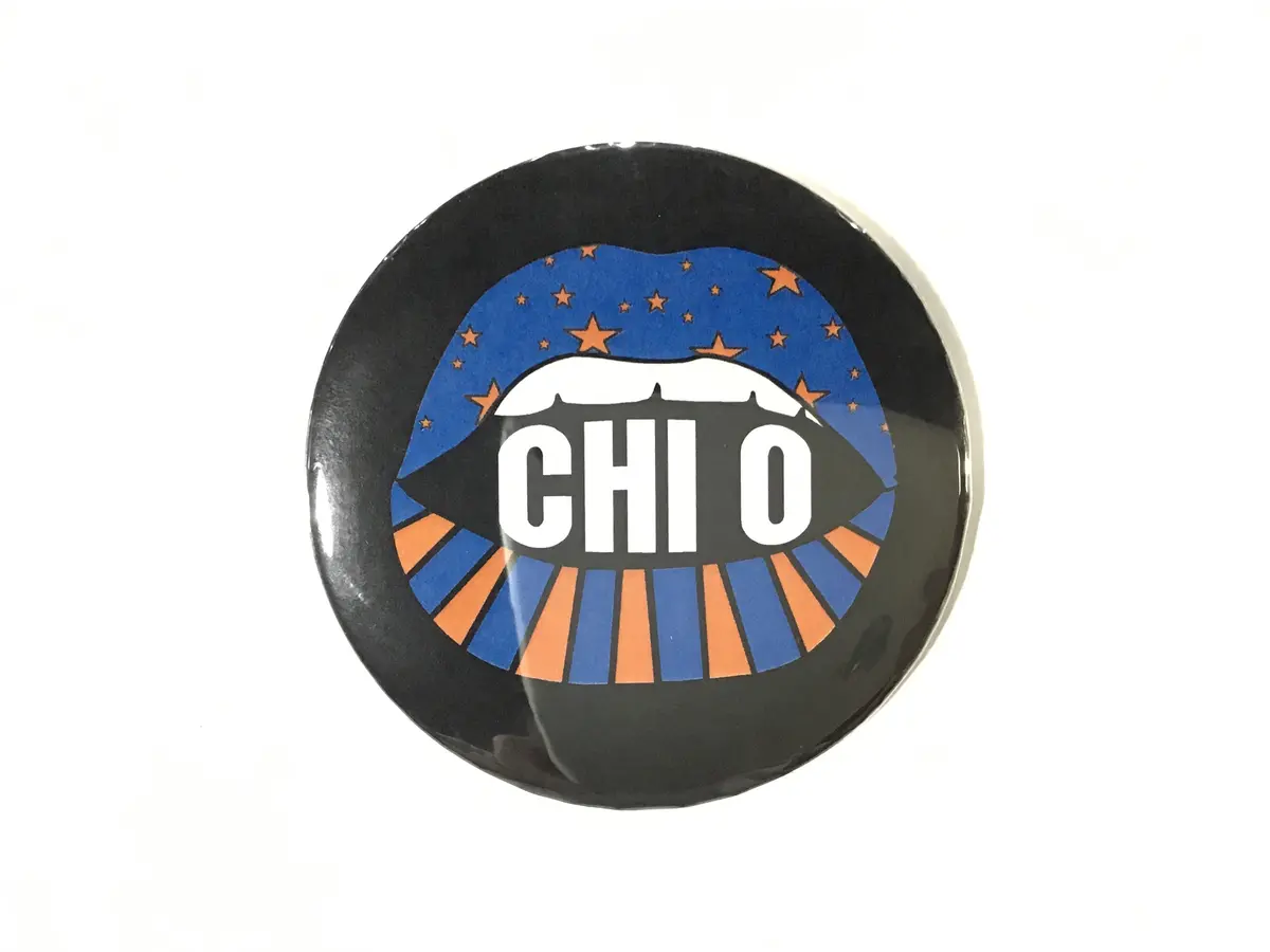 Chi Omega Lip Printed Button 1