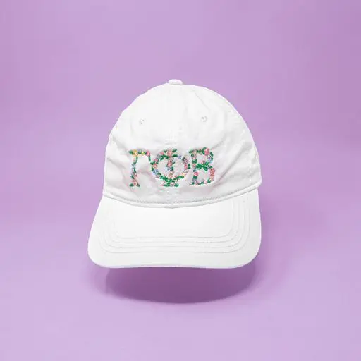 Gamma Phi Beta Floral Embroidered Hat 1