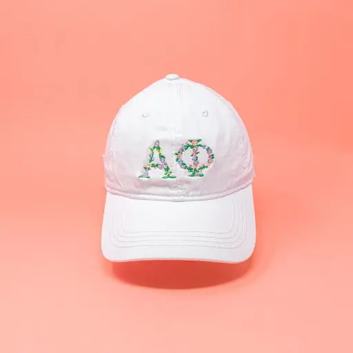Alpha Phi Floral Embroidered Hat 1