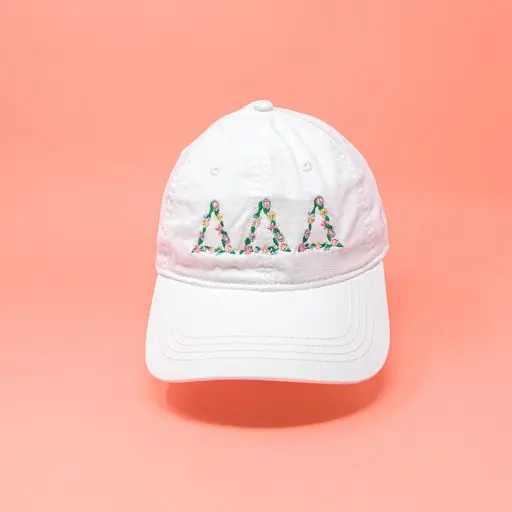 Delta Delta Delta Floral Embroidered Hat 1