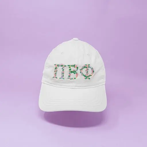 Pi Beta Phi Floral Embroidered Hat 1