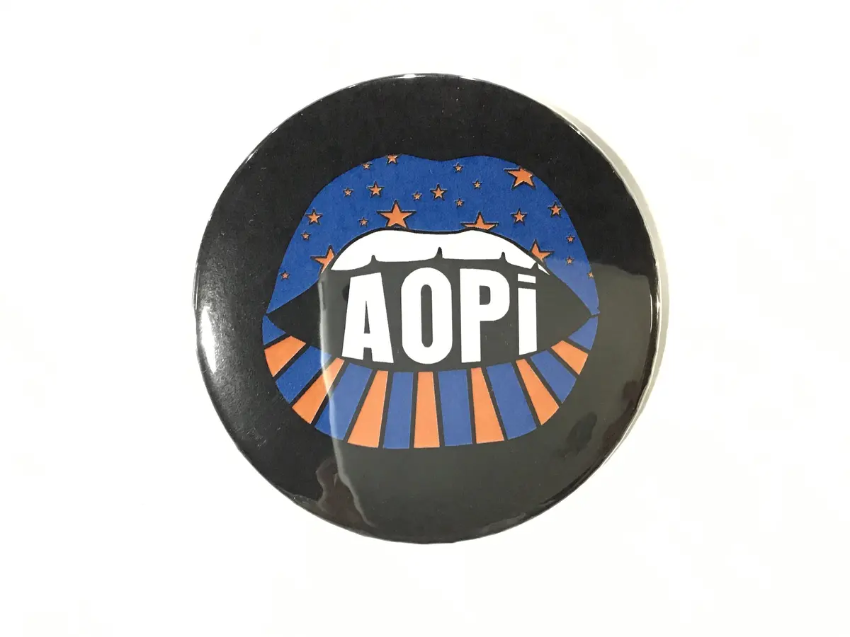Alpha Omicron Pi Lip Printed Button 1
