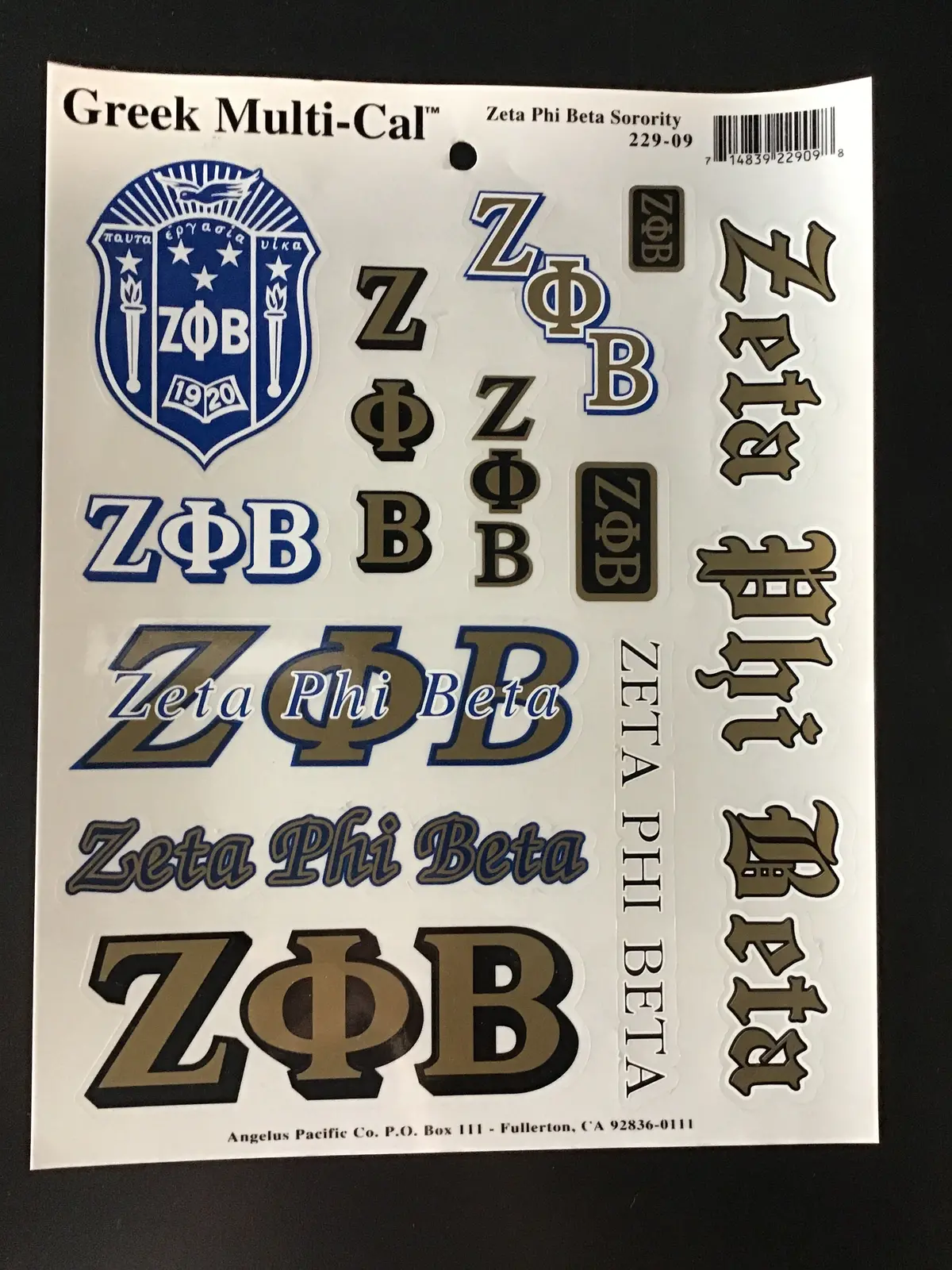 Zeta Phi Beta Sticker Set - Discontinued 1