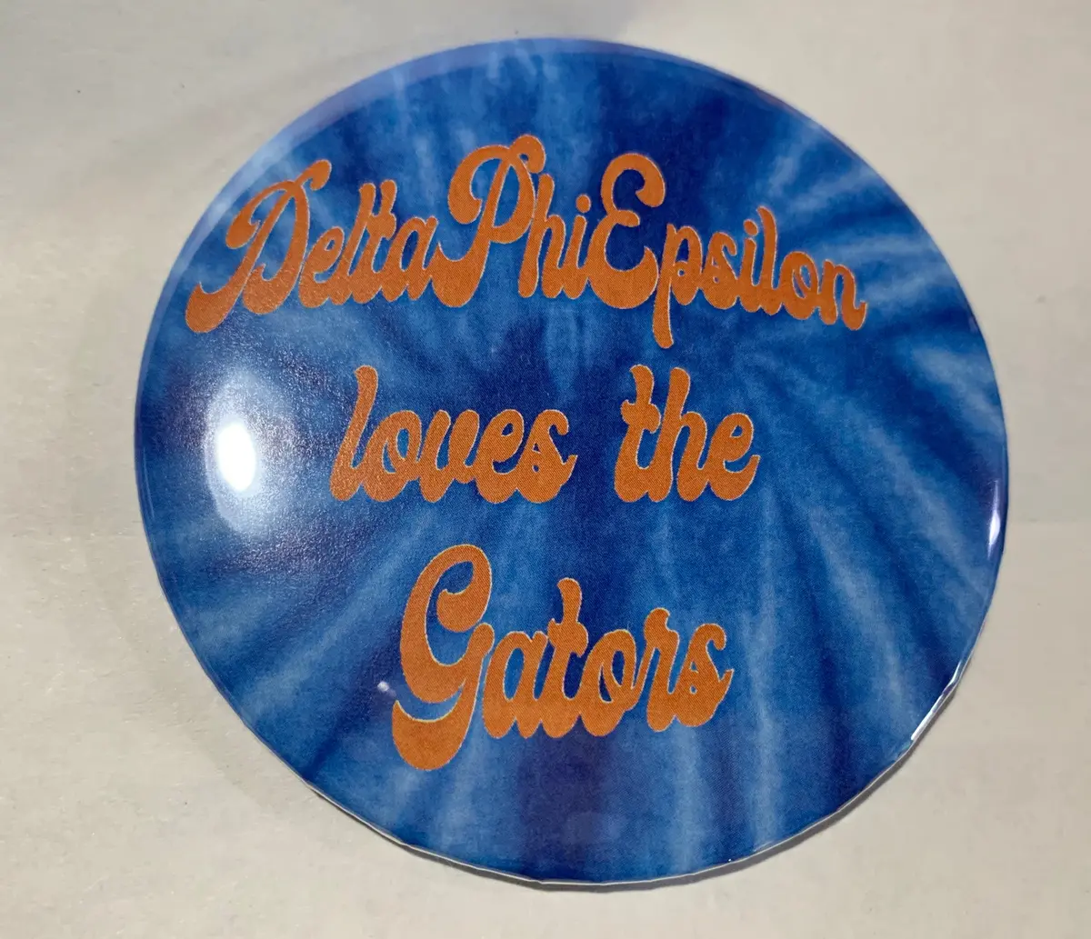 Delta Phi Epsilon Tie Dye Printed Button 1