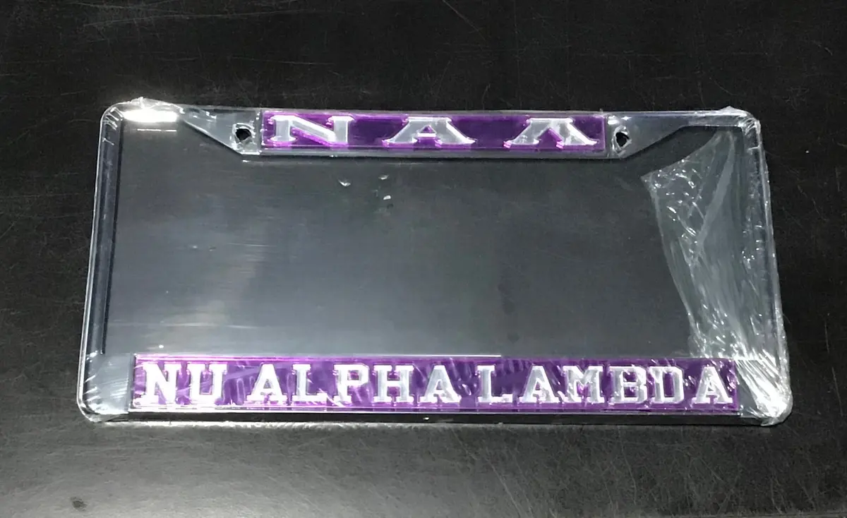 Nu Alpha Lambda Raised Greek Letters License Plate 1