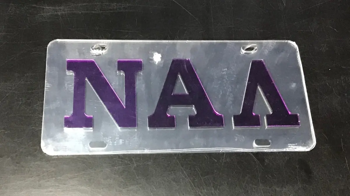 Nu Alpha Lambda Raised Greek Letters License Frame 1