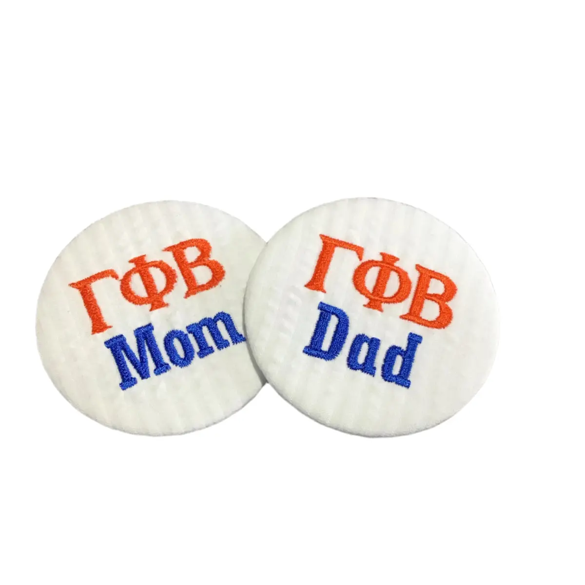Gamma Phi Beta Mom/Dad Embroidered Button 1