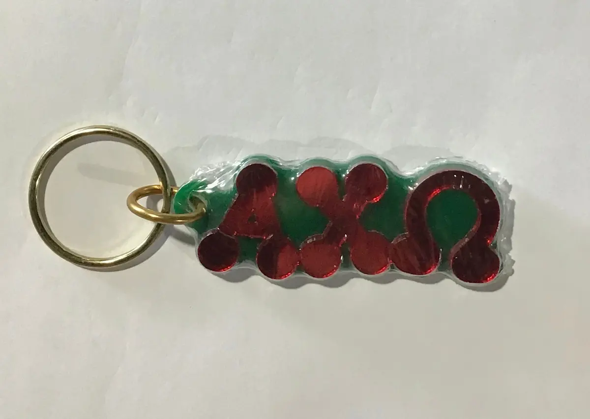 Alpha Chi Omega Bubble Letters Keychain 1