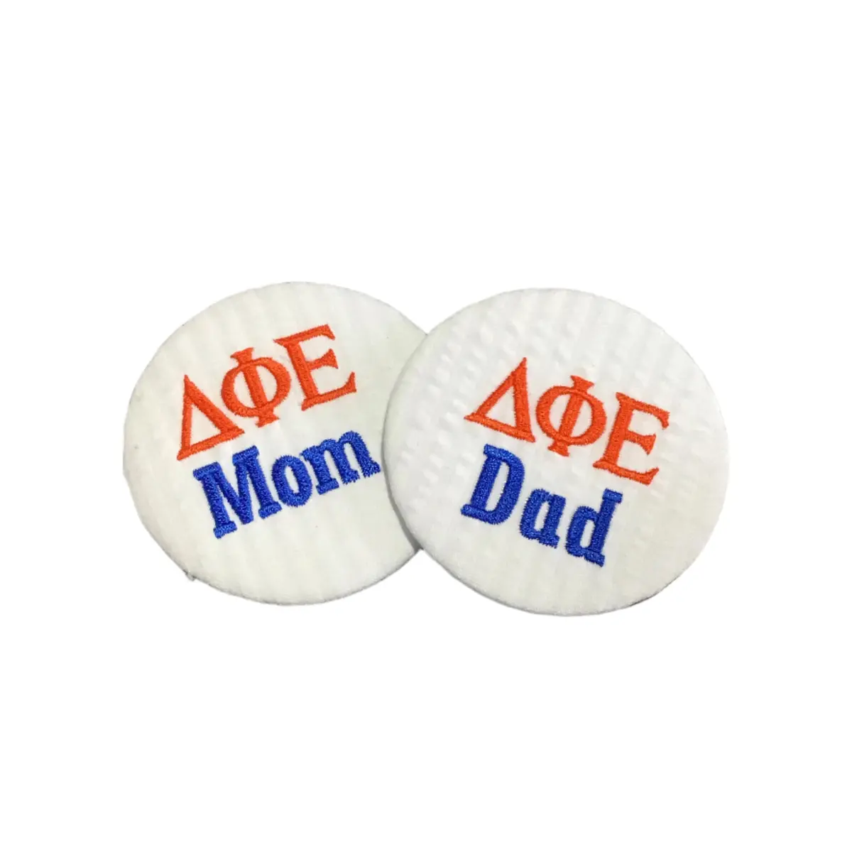 Delta Phi Epsilon Mom/Dad Embroidered Button 1