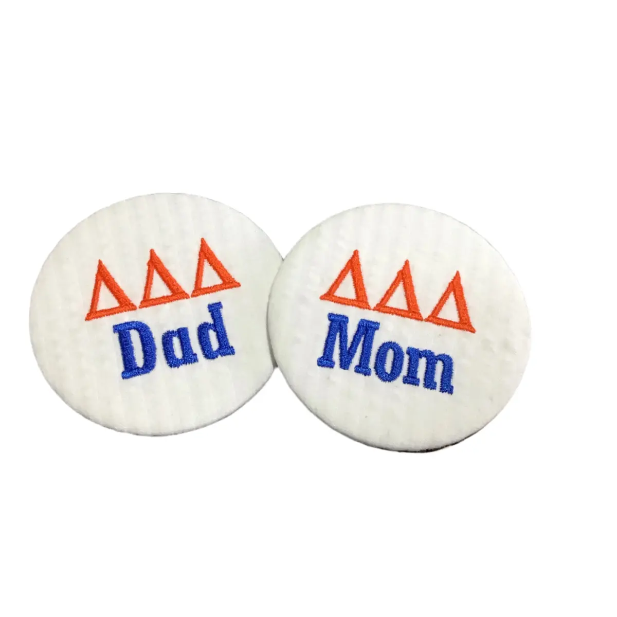 Delta Delta Delta Mom/Dad Embroidered Button 1