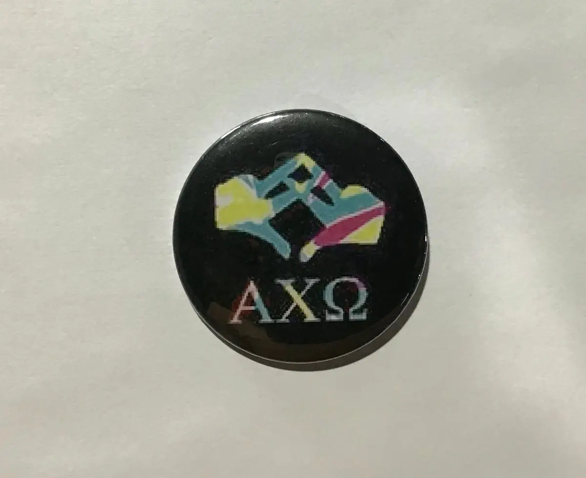 Alpha Chi Omega Handsign 2.25" Printed Button 1