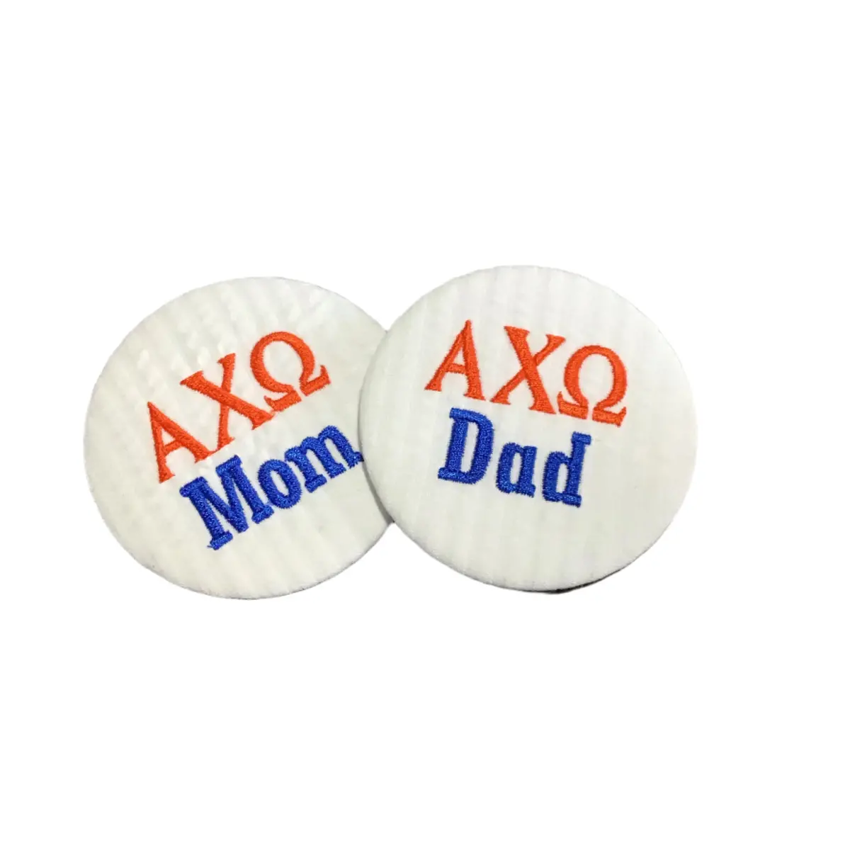 Alpha Chi Omega Mom/Dad Embroidered Button 1