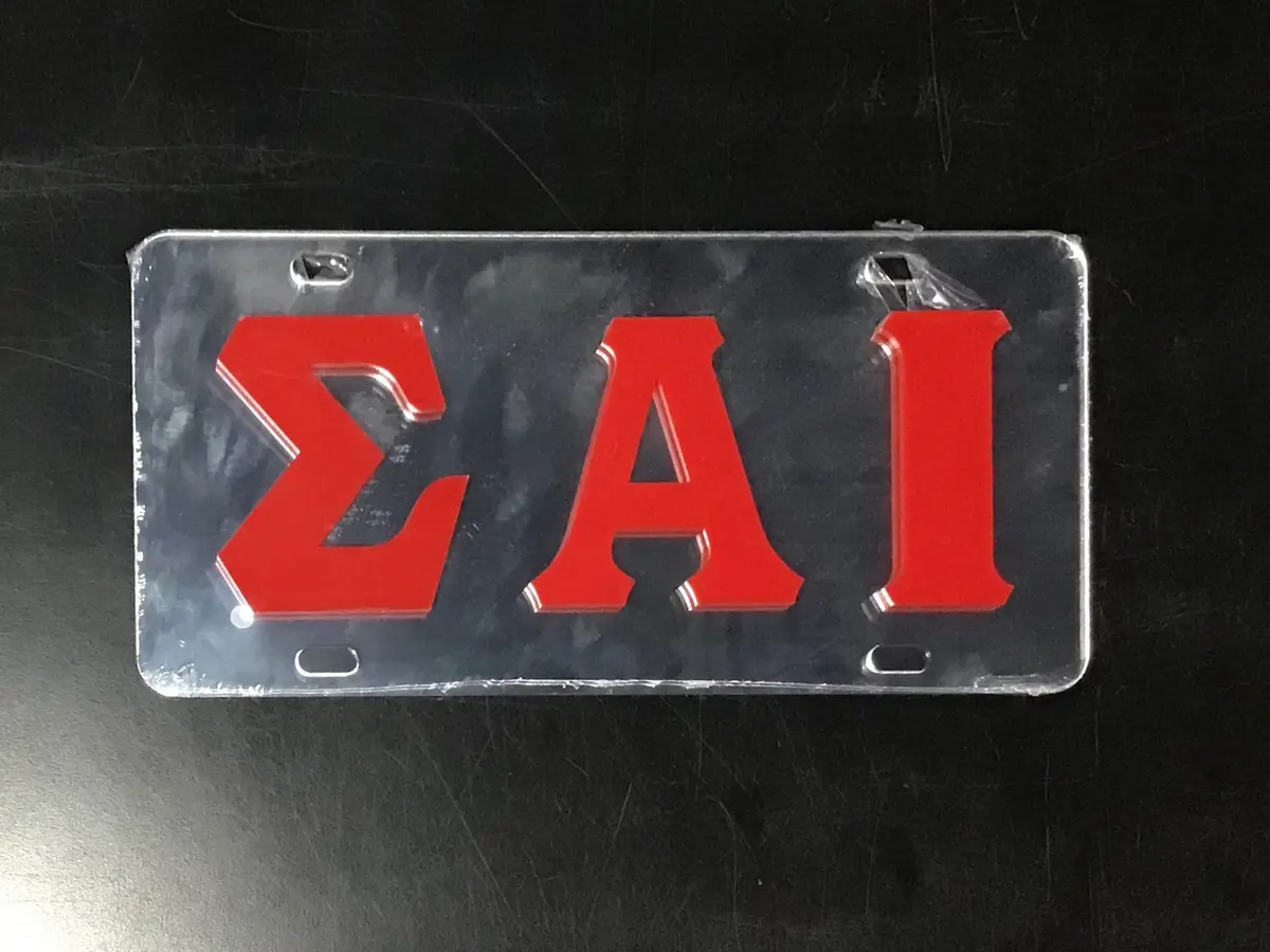 Sigma Alpha Iota Raised Greek Letters License Plate 1