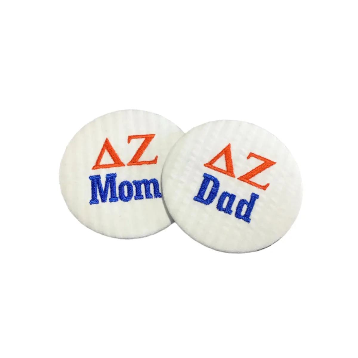 Delta Zeta Mom/Dad Embroidered Button 1